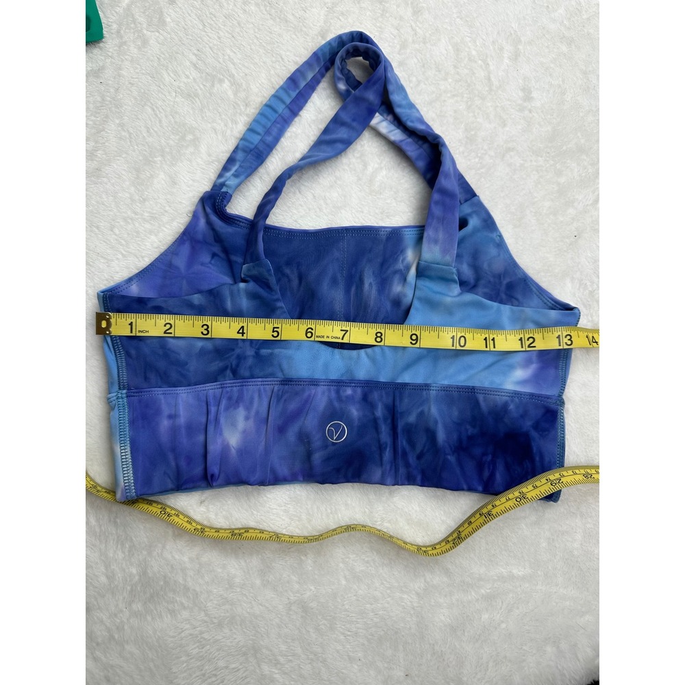 Vogo Athletica Sports Bra Women Small Blue Tie Dye Excellent Cross Back Yoga - Picture 4 of 5